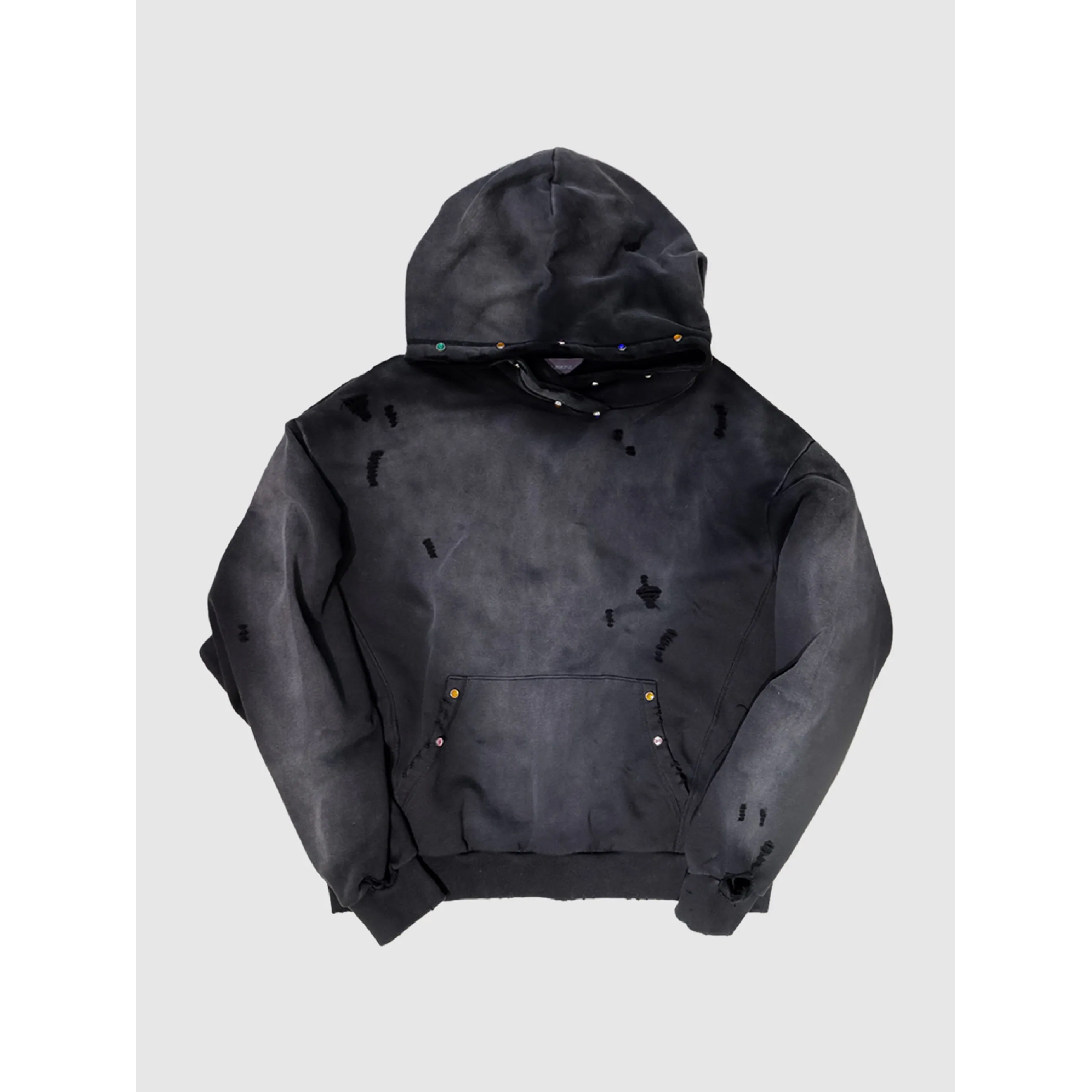 LiSenZ Gem-Fade Distressed Hoodie