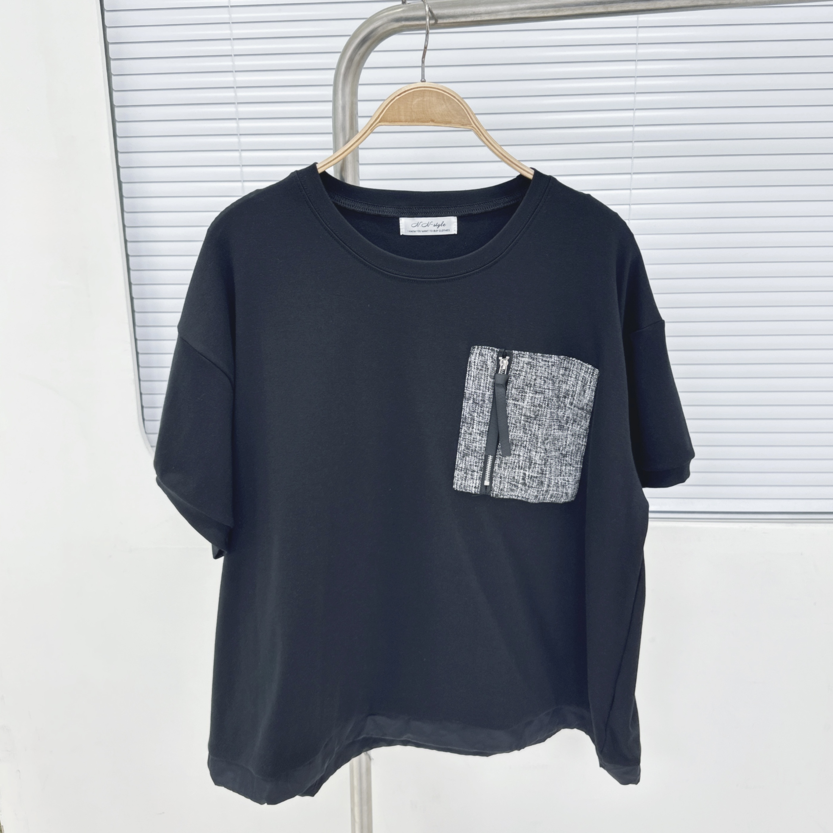 【廠家制】拉鏈袋短袖闊TOP (A47)