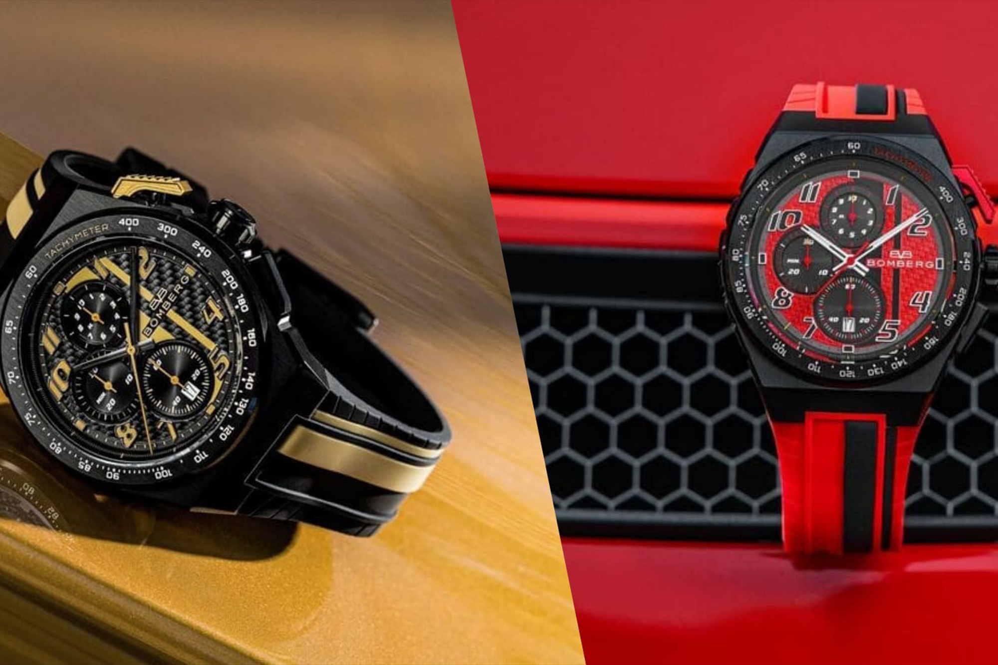 Bomberg, 炸彈錶,APEX 系列, APEX MZ, APEX Carbon, 紅線狂飆計時碼錶,賽車計時碼錶,NT42CHPBA.01-10.12,Redline,碳纖維紋路面盤