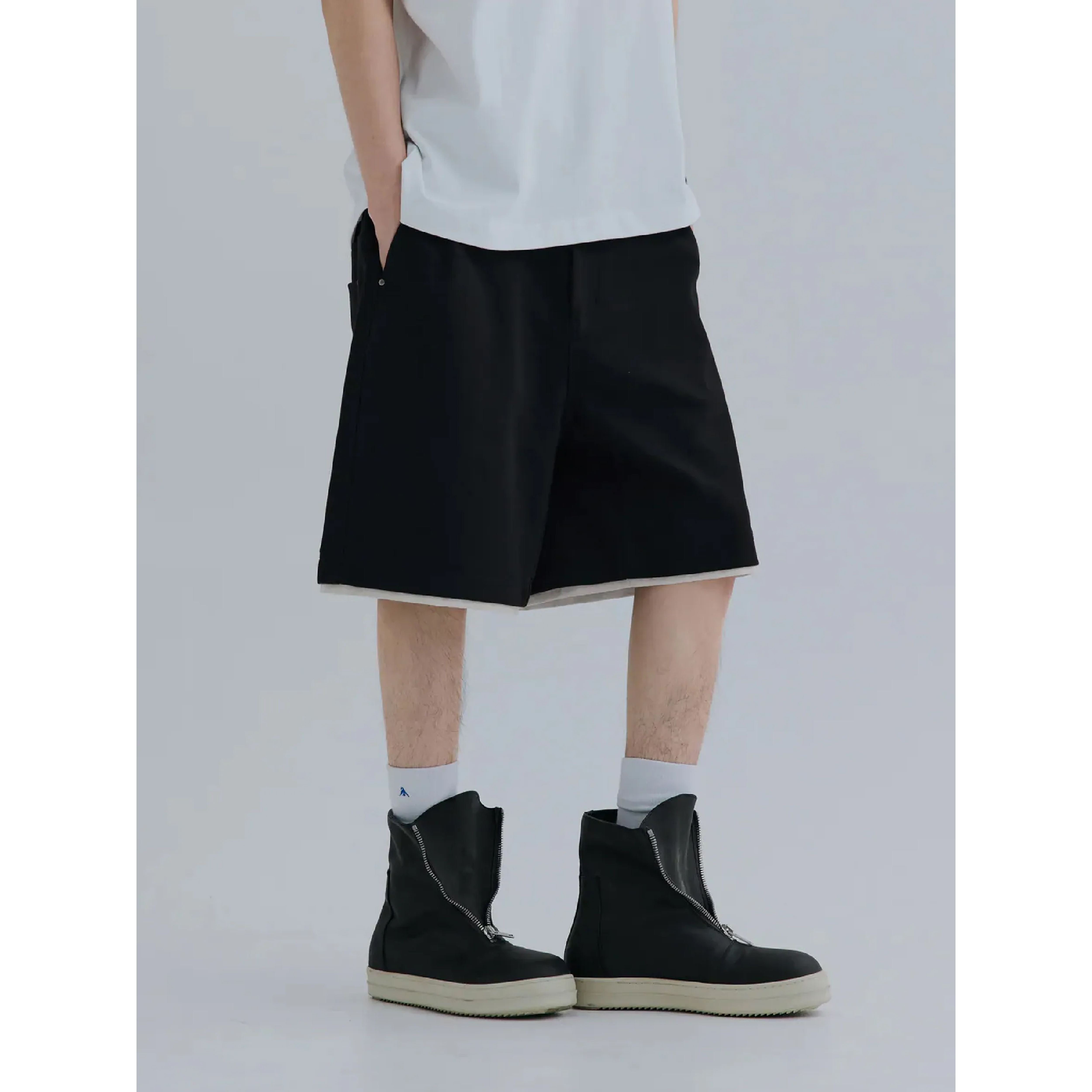 MELSIGN Layered Edge Sweatshorts