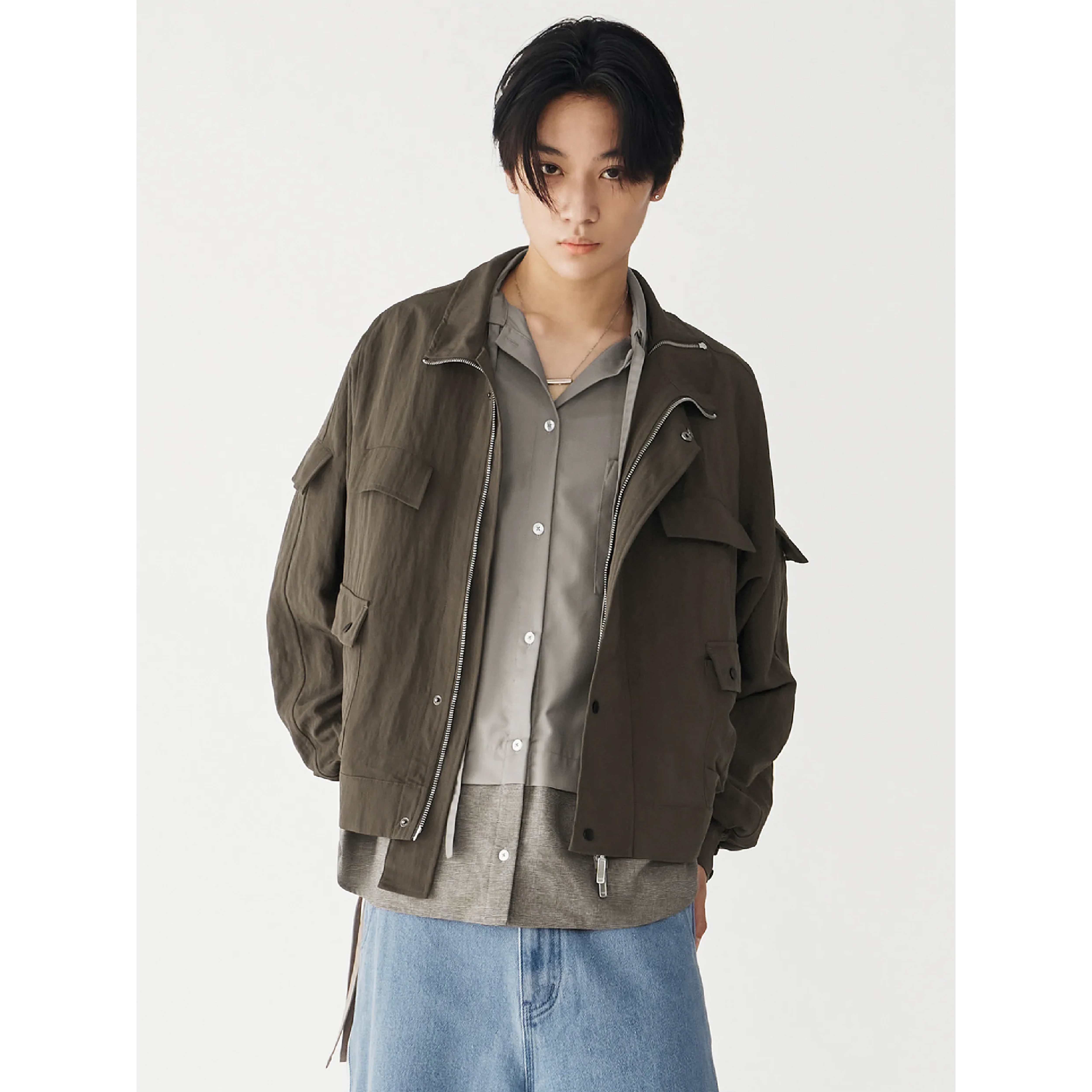 MELSIGN Zip-up Pocket Short Jacket