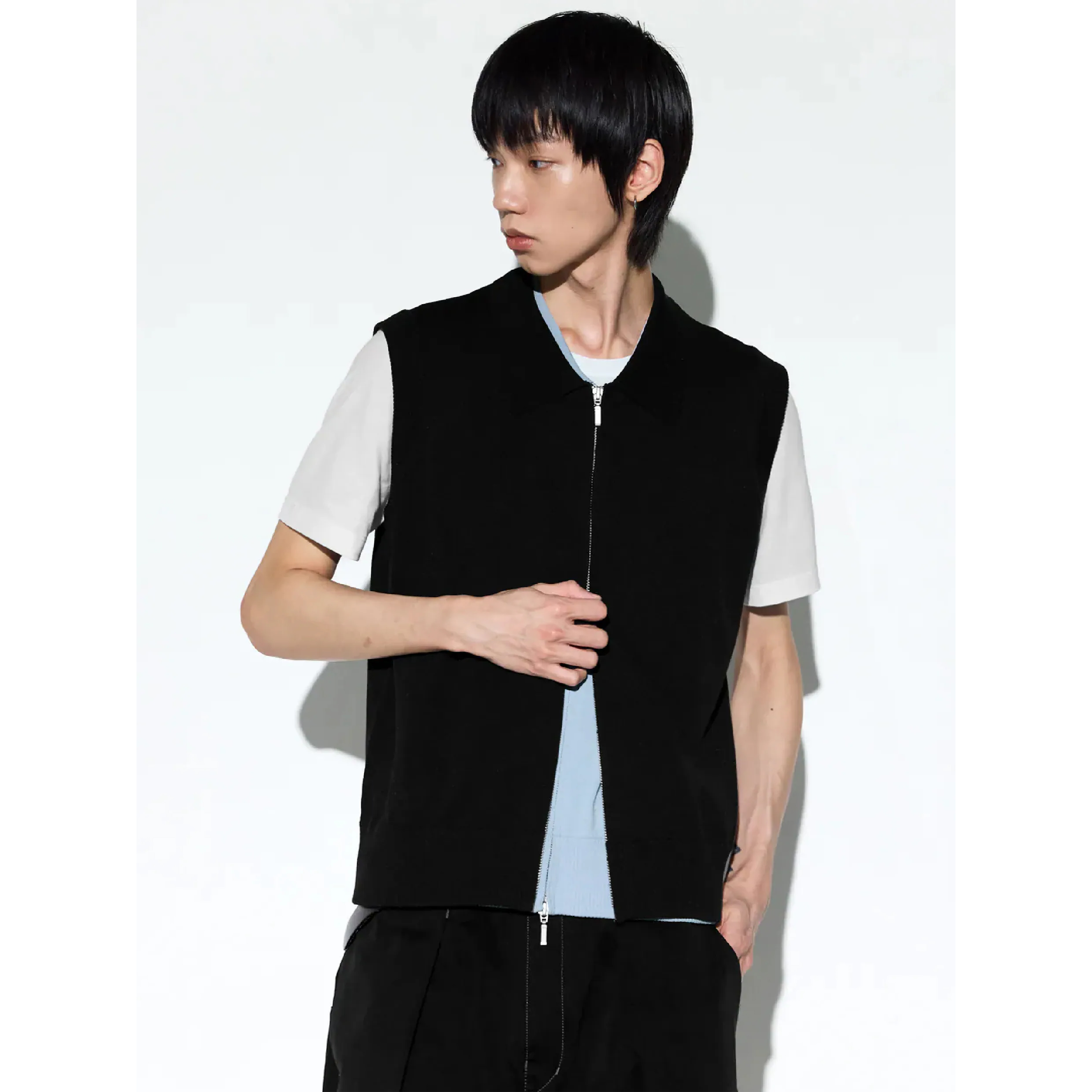 MELSIGN Axis Zip-Up Knit Vest