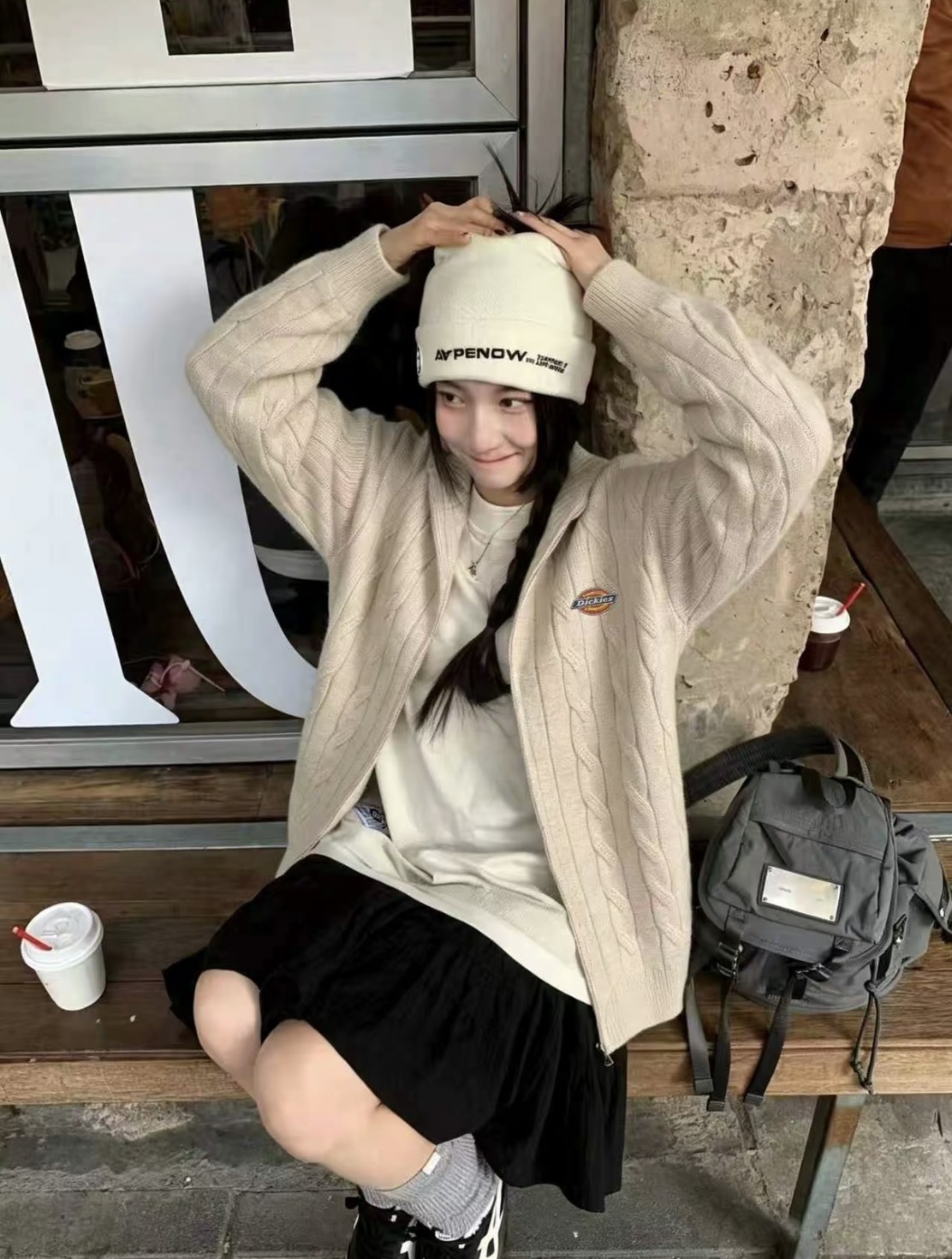 【逢甲FUZZY】新款 DICKIES 美式復古 針織 麻花 開衫毛衣 外套 3色 男女款