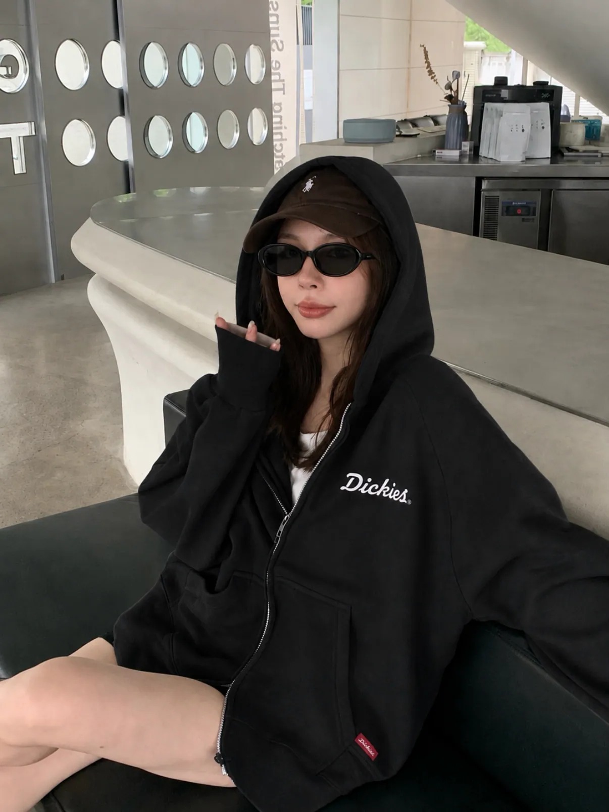 【逢甲FUZZY】DICKIES 字母Logo 紅標 純棉  連帽外套 寬鬆
