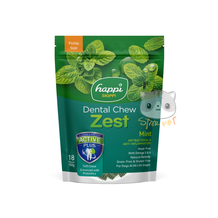 Happi Skippi Mint Dental Chew Zest (2.5inch) 150g (Best Before 2026/11/25)