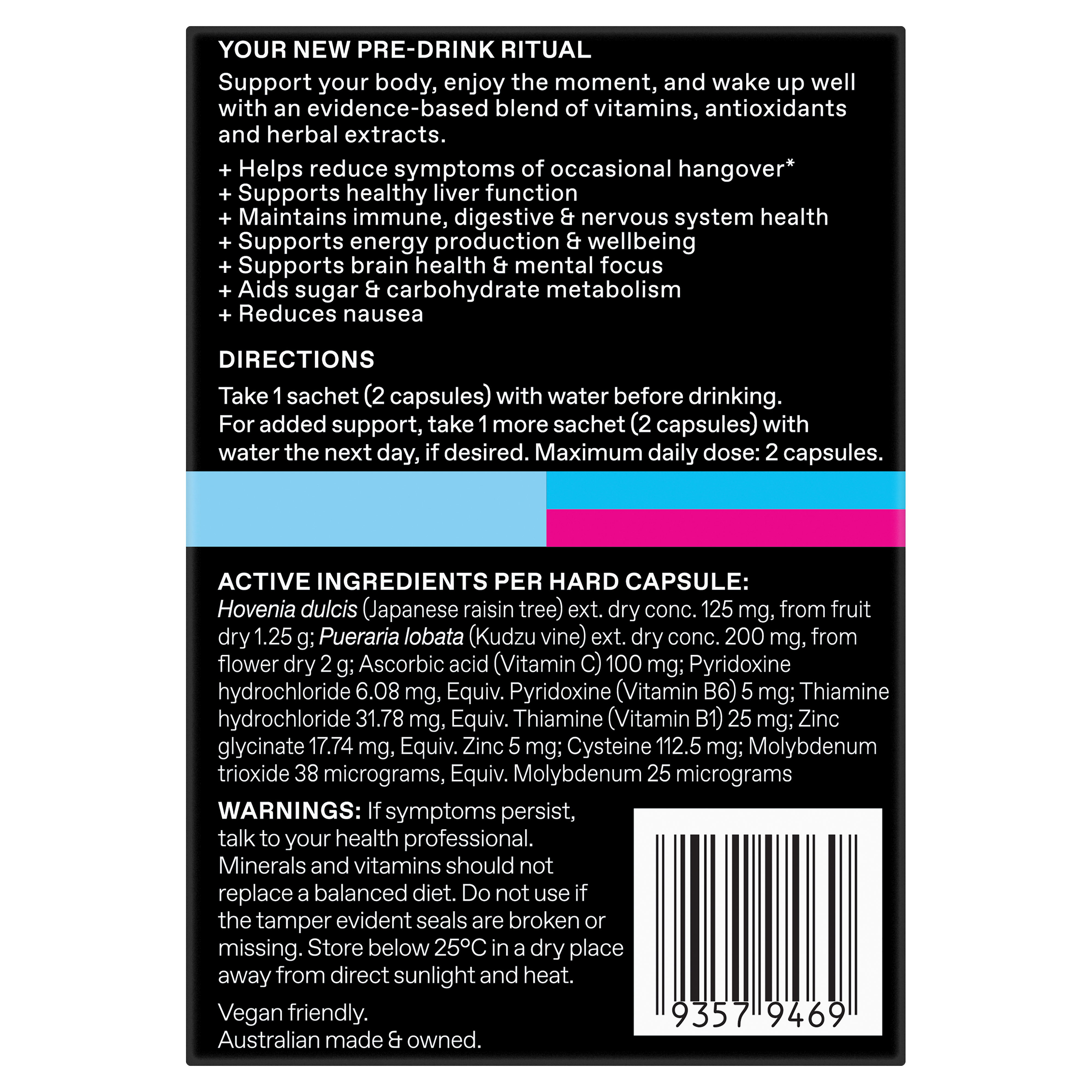 HYDRODOL BEFORE 2 Dose Pre-Drink Vitamin Capsules