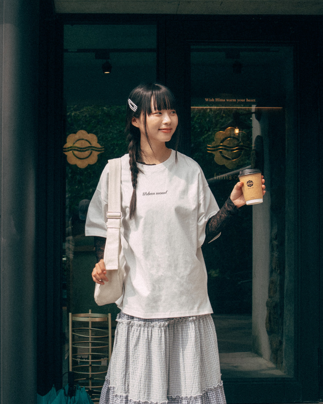 Simple English letter print wide-sleeved short-sleeved top【01190397】in stock+pre-order