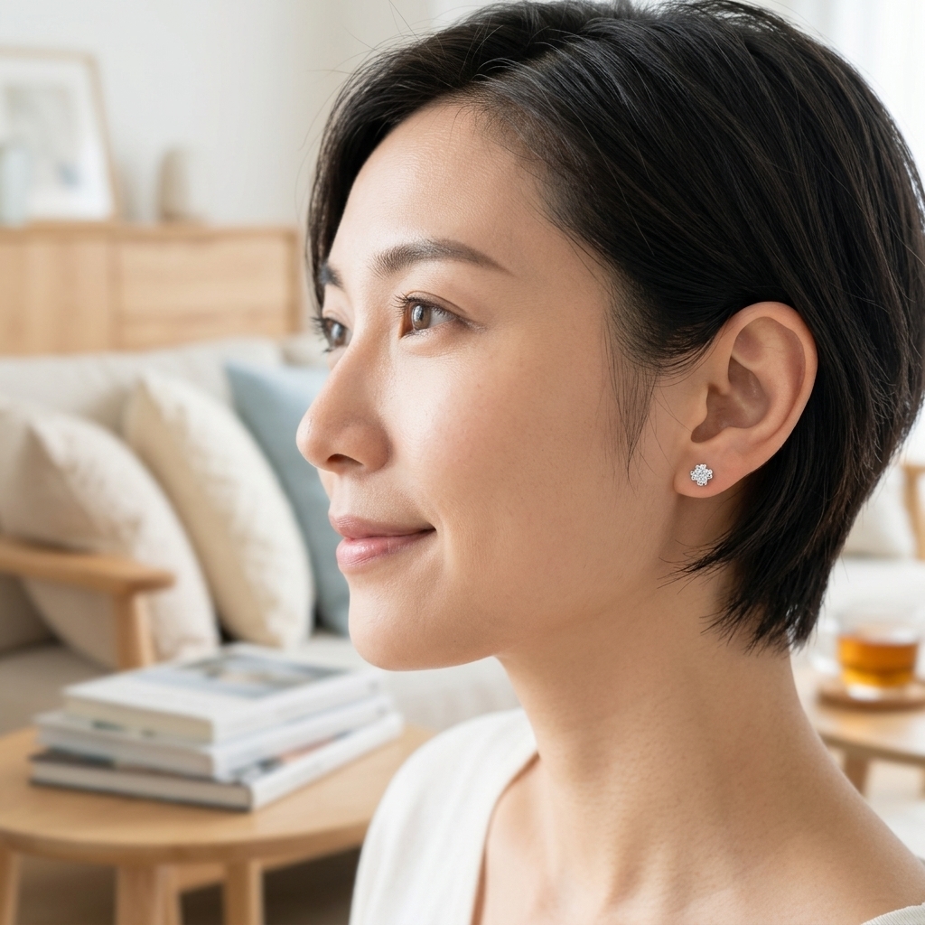 全新18K白金【主石59份鑽石】耳環