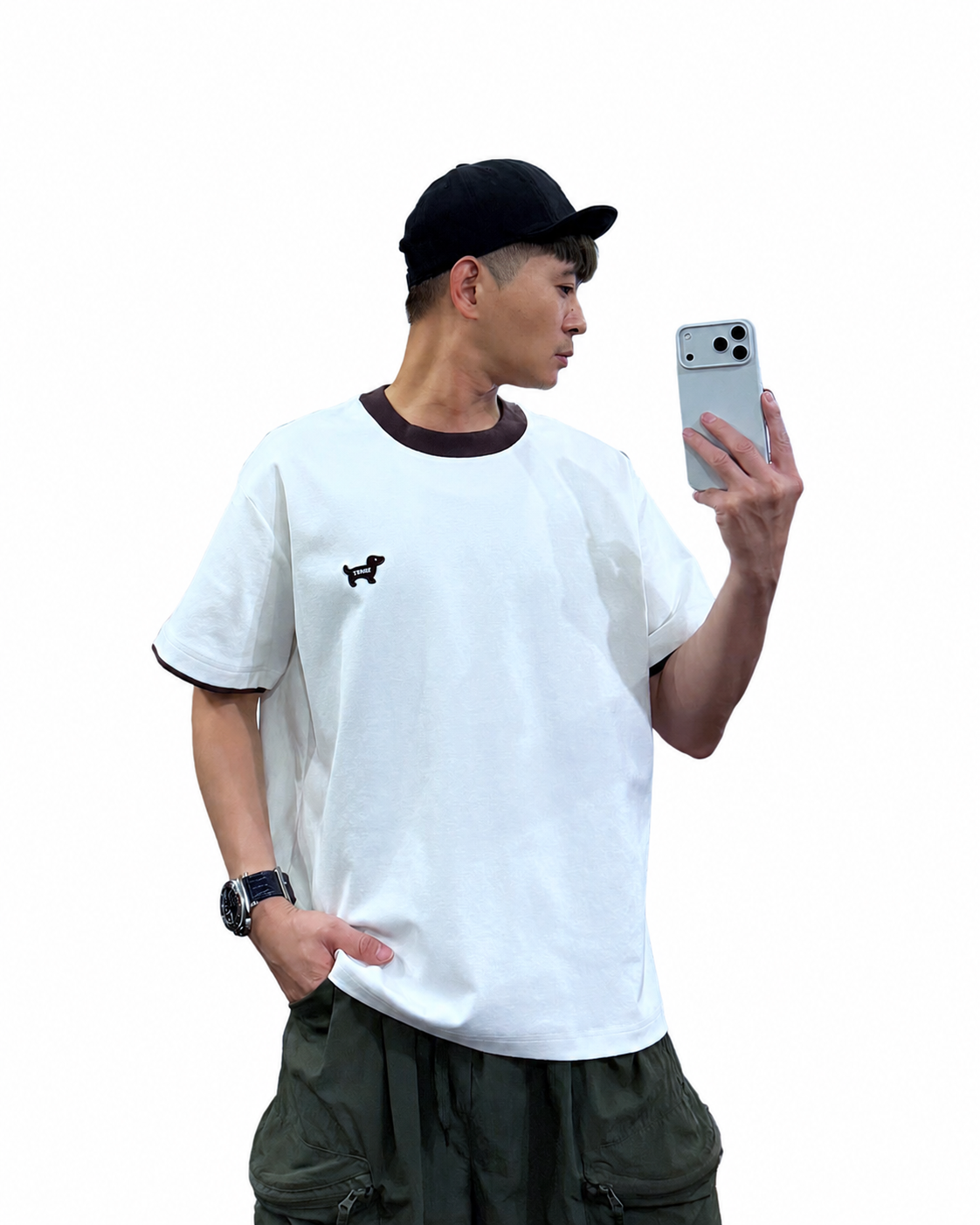 『新品上市』重磅puppy刺繡滾邊短T(NOF2604Z8031)-白