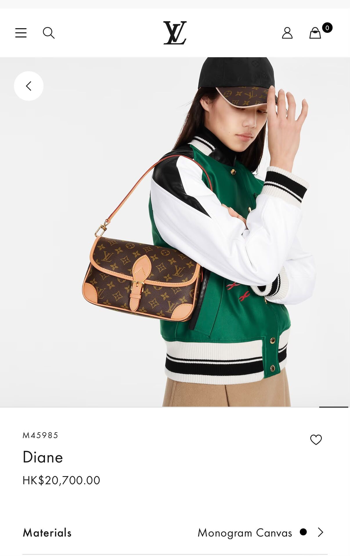限時特價,閑置品,LV法棍包 DIANE MONOGRAM CANVAS 帆布 M45985 #芯片款