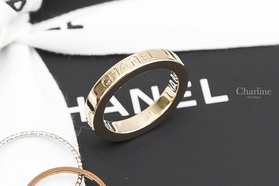 Chanel Ring 金色字母CC/銀色水鑽立體金CC戒指三件組