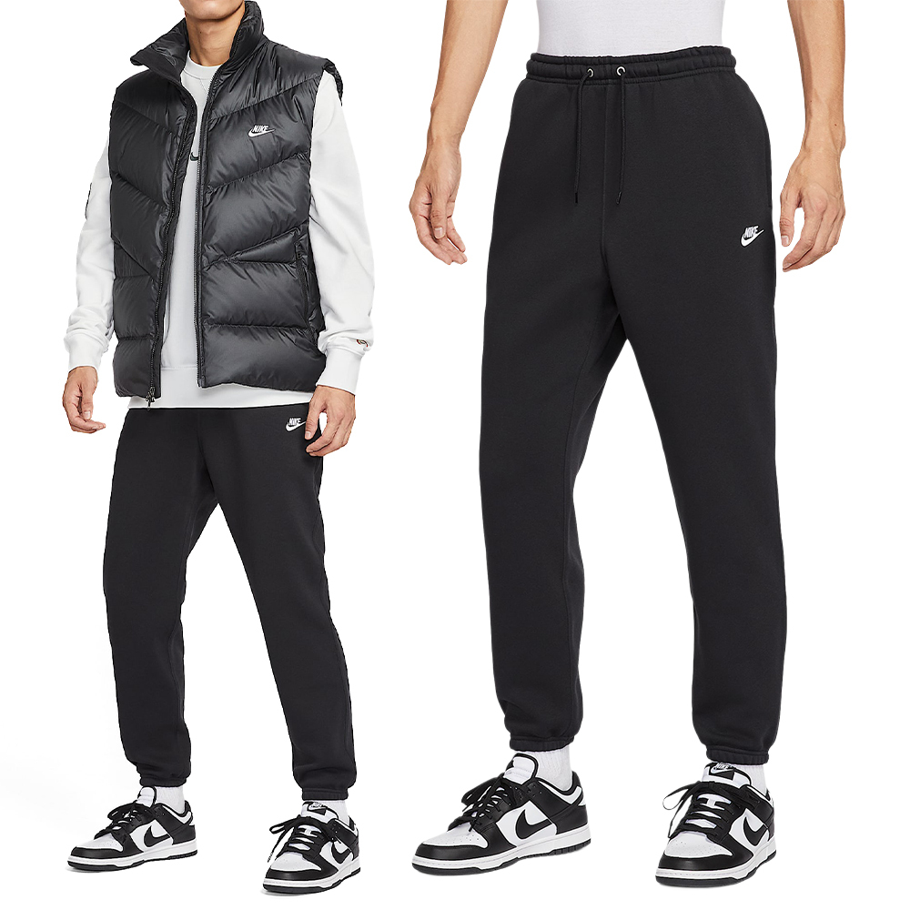 Nike Club Bb Cuff Pant 男款 黑色 刷毛 抽繩 縮口 運動 休閒 長褲 FN3809-010