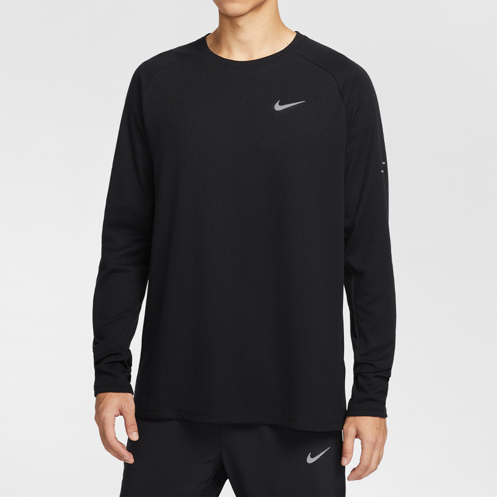 Nike As M Nk Df Stride Waffle Crew 男款 黑色 快乾 運動 長袖 HV2706-010