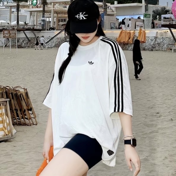 ADIDAS ORIGINALS 黑白 寬版 短袖上衣 休閒 運動 LD3868