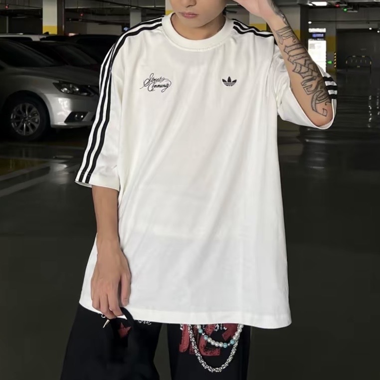ADIDAS ORIGINALS 黑白 寬版 短袖上衣 休閒 運動 LD3868