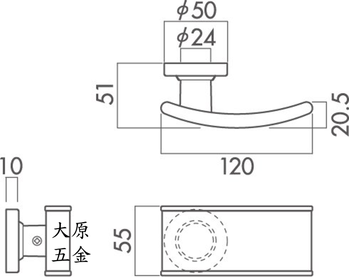 扳手鎖 PPV-301-1M-Cr 川口技研 尺寸圖