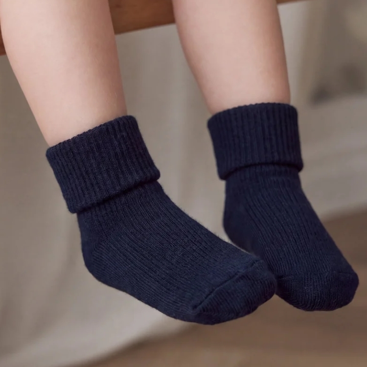 （預購）JAMIEKAY 反折羅紋襪 Classic Rib Sock - Navy