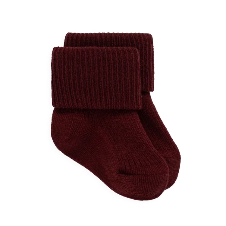（預購）JAMIEKAY 反折羅紋襪 Classic Rib Sock - Burgundy
