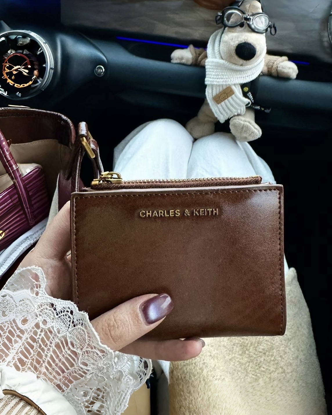 <大降價>Charles & Keith 小CK 皮革 錢包 皮夾 短夾 兩色