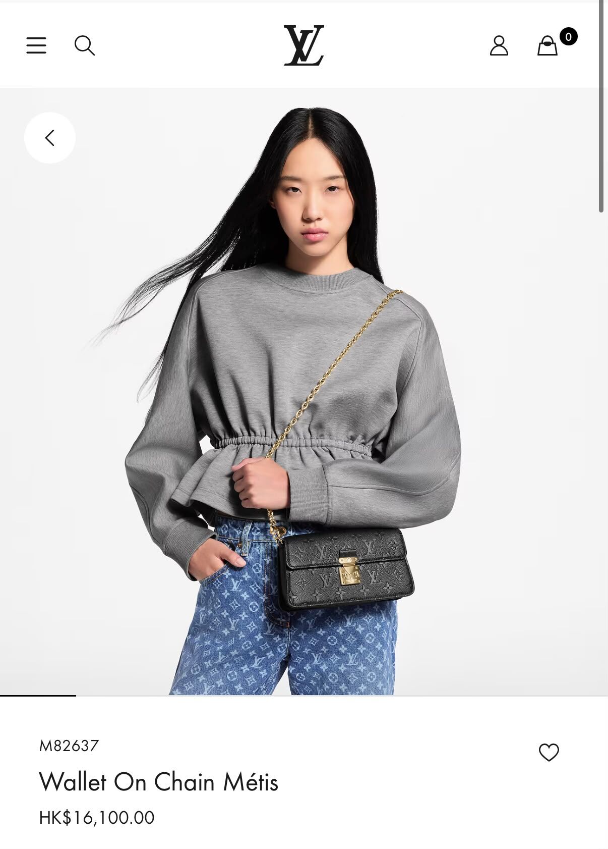 限時特價,閑置品,LV WALLET ON CHAIN METIS 黑色MONOGRAM牛皮金扣 M82637 #芯片款