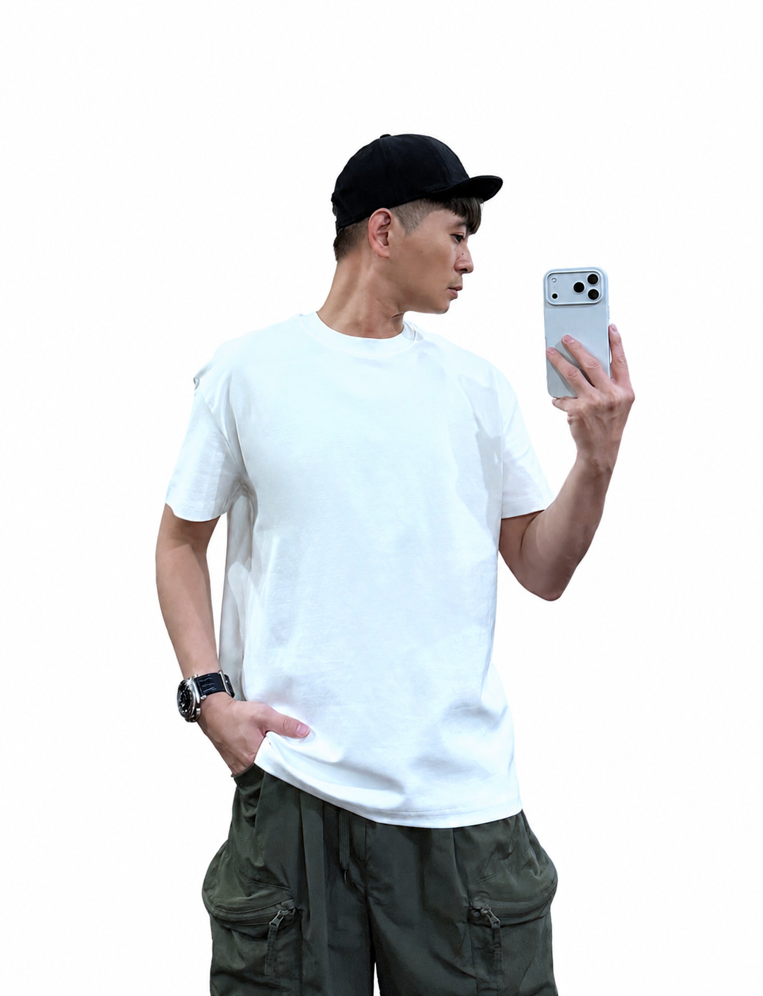 『新品上市』重磅原色全素絲光棉短T(NOF2604Z8103)-白