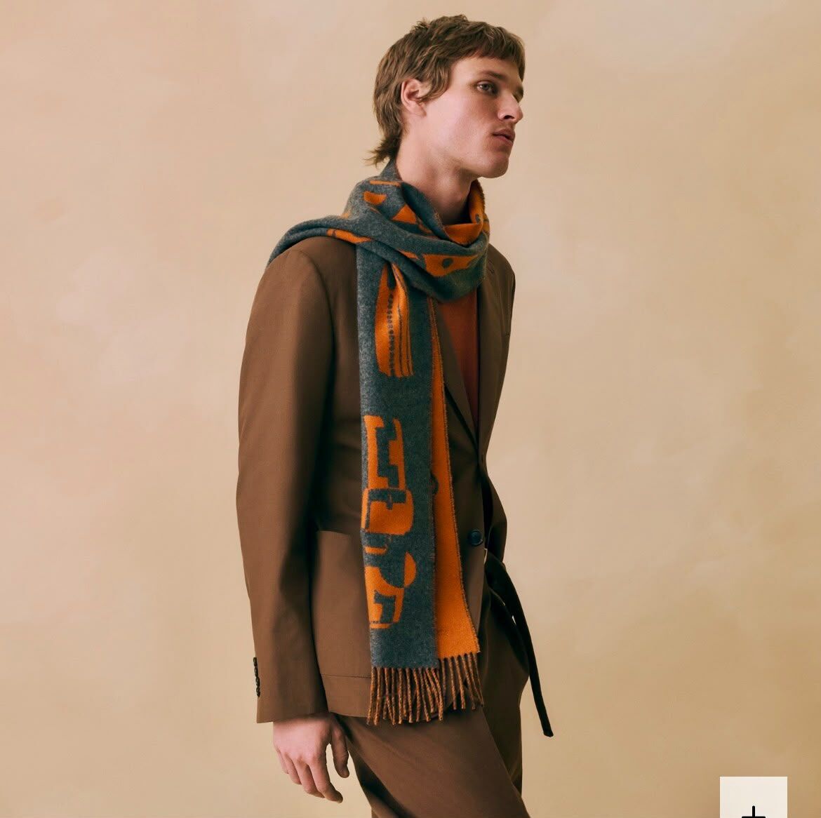 全新HERMES圍巾 25x170cm 橙灰色羊絨 H392770T 02 Colliers de Chiens scarf #BRAND NEW #香榭站正品