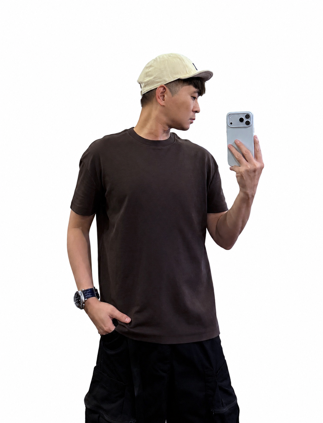 『新品上市』重磅原色全素絲光棉短T(NOF2604Z8103)-咖