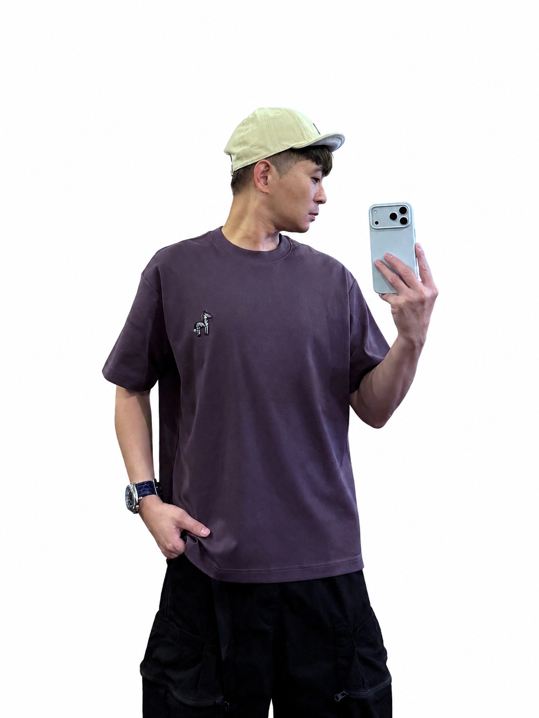『新品上市』重磅搖滾斑馬刺繡短T(NOF2604Z8003)-紫