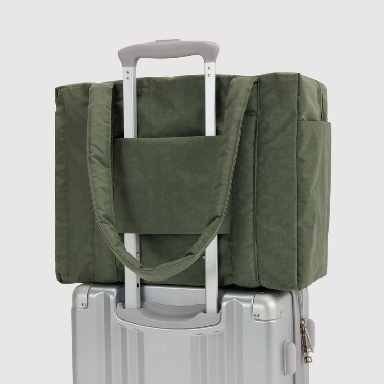美國 BAGGU 尼龍登機旅行托特包 灰綠 (S)