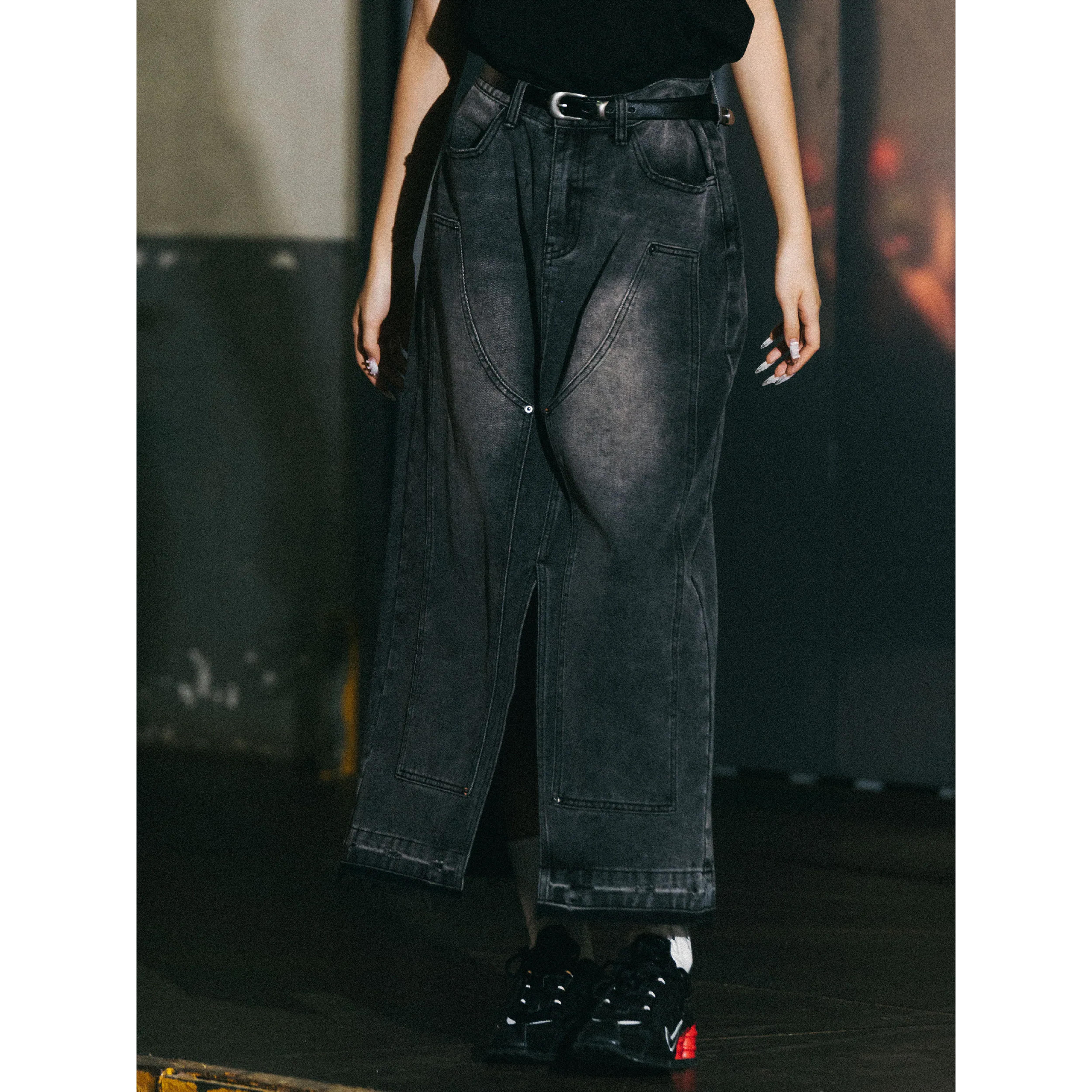 SENSE Double Knee Denim Full Skirts [L24-24]