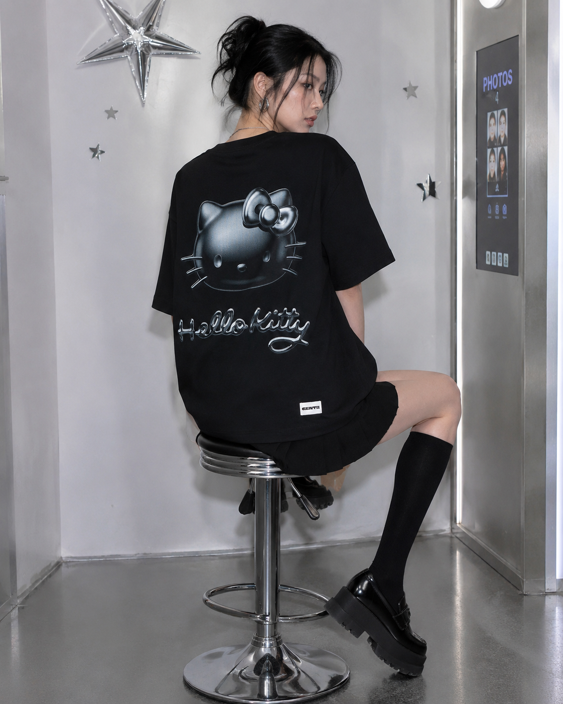 Hello Kitty T-Shirt_Chrome 02 液態金屬 KITTY 兩色 短T