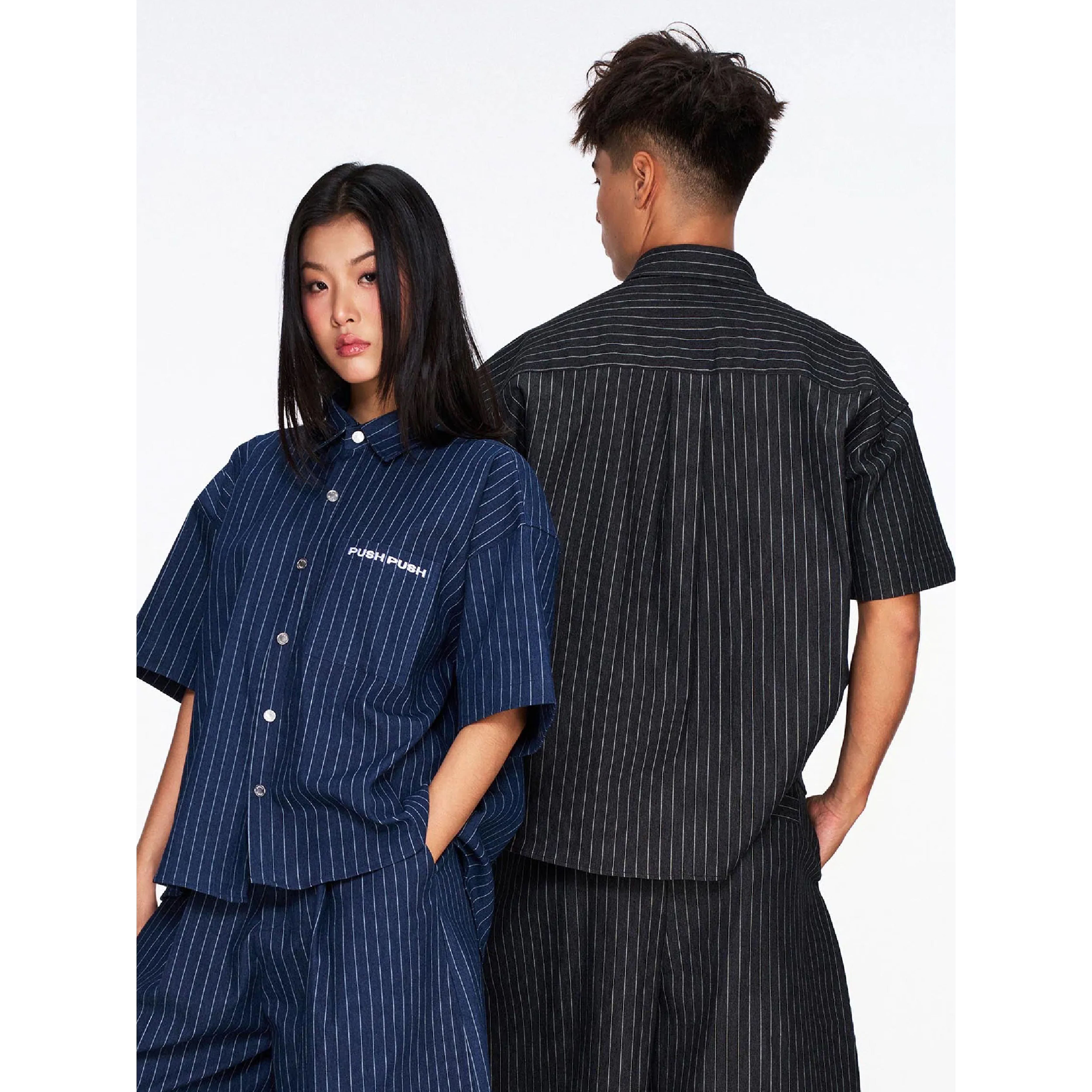 PUSH PUSH Veev Shirt 條紋口袋 短袖襯衫