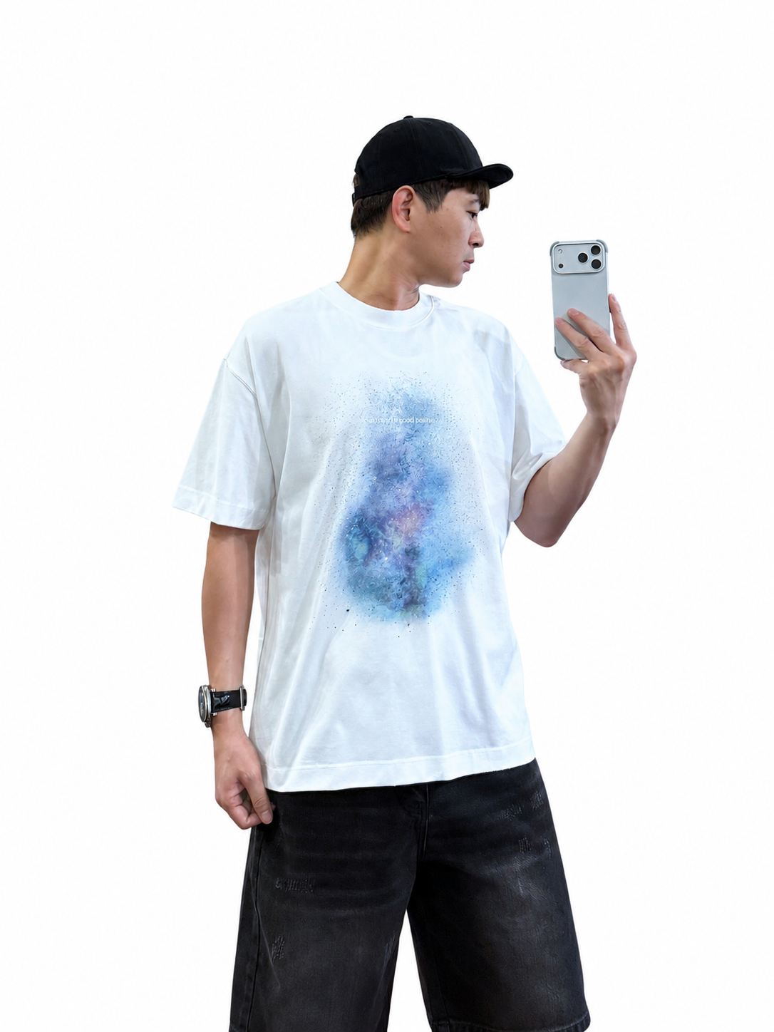 『新品上市』重磅極光星點棉短T(NOF260588511)-白