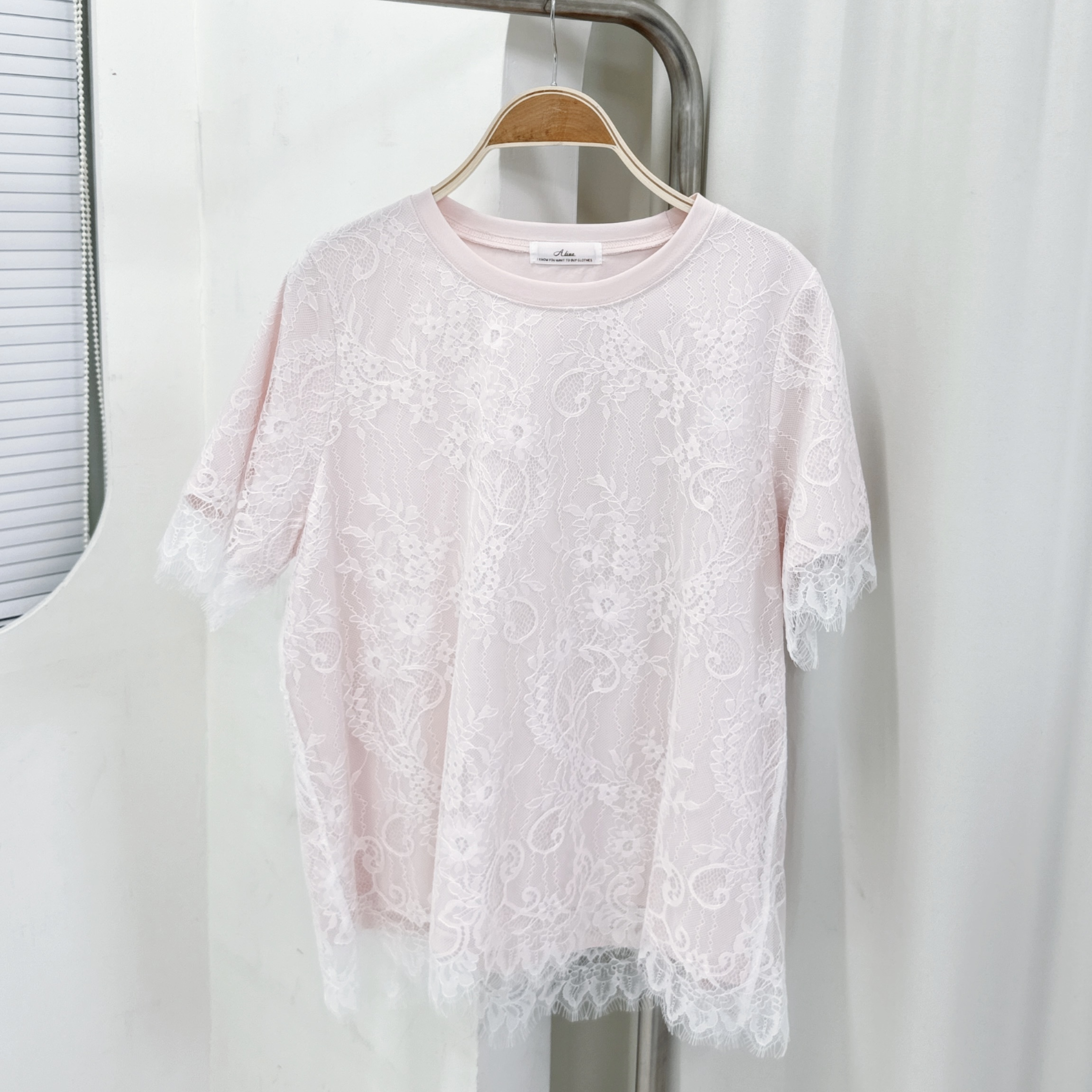 【廠家制】Lace面短袖TOP (A84)