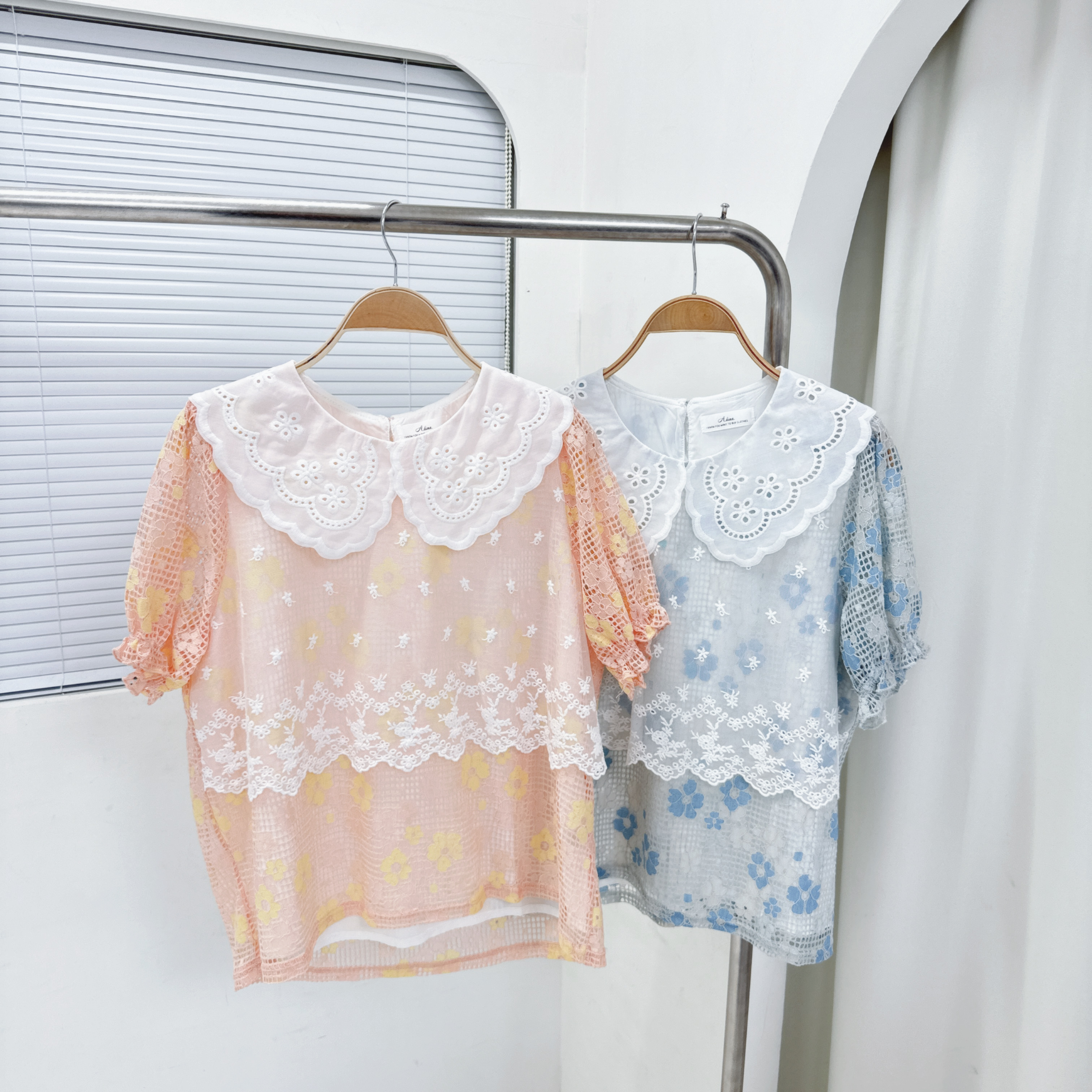 【廠家制】 網布花花TOP (A113-A114)