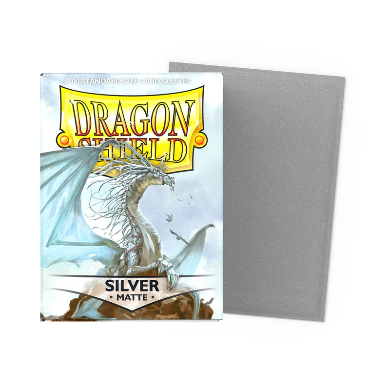 Dragon Shield 100 - Standard Deck Protector Sleeves - Matte Silver - AT-11008