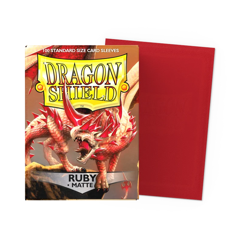 Dragon Shield 100 - Standard Deck Protector Sleeves - Matte Ruby - AT-11037