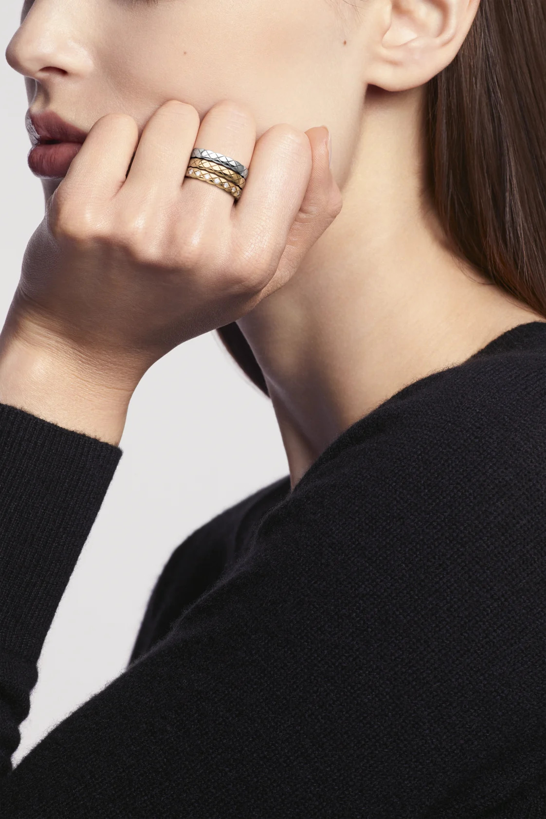 CHANEL J1179356 COCO CRUSH RING 18K WHITE GOLD
