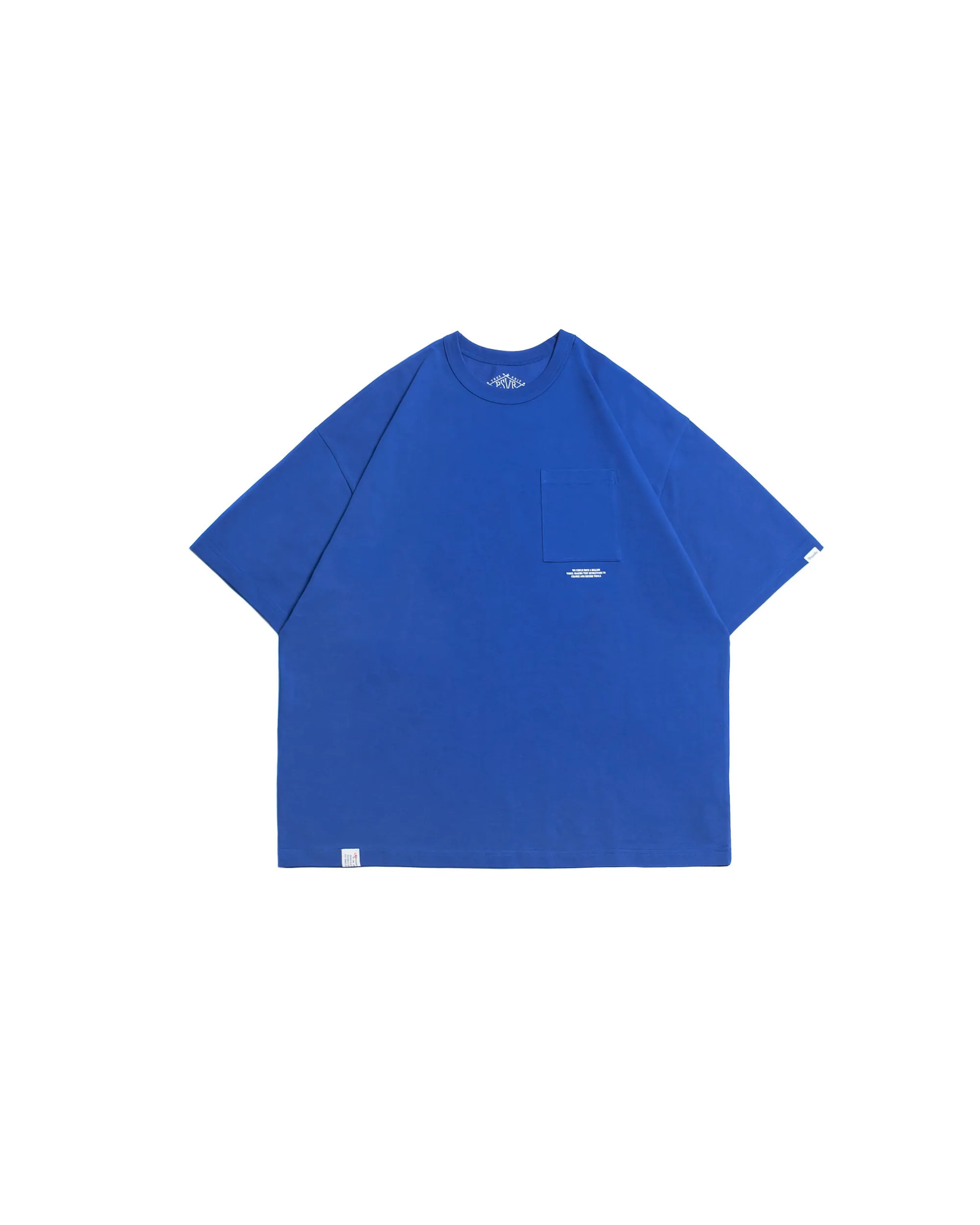 PERSEVERE TEXT-PRINT POCKET T-SHIRT - BLUE