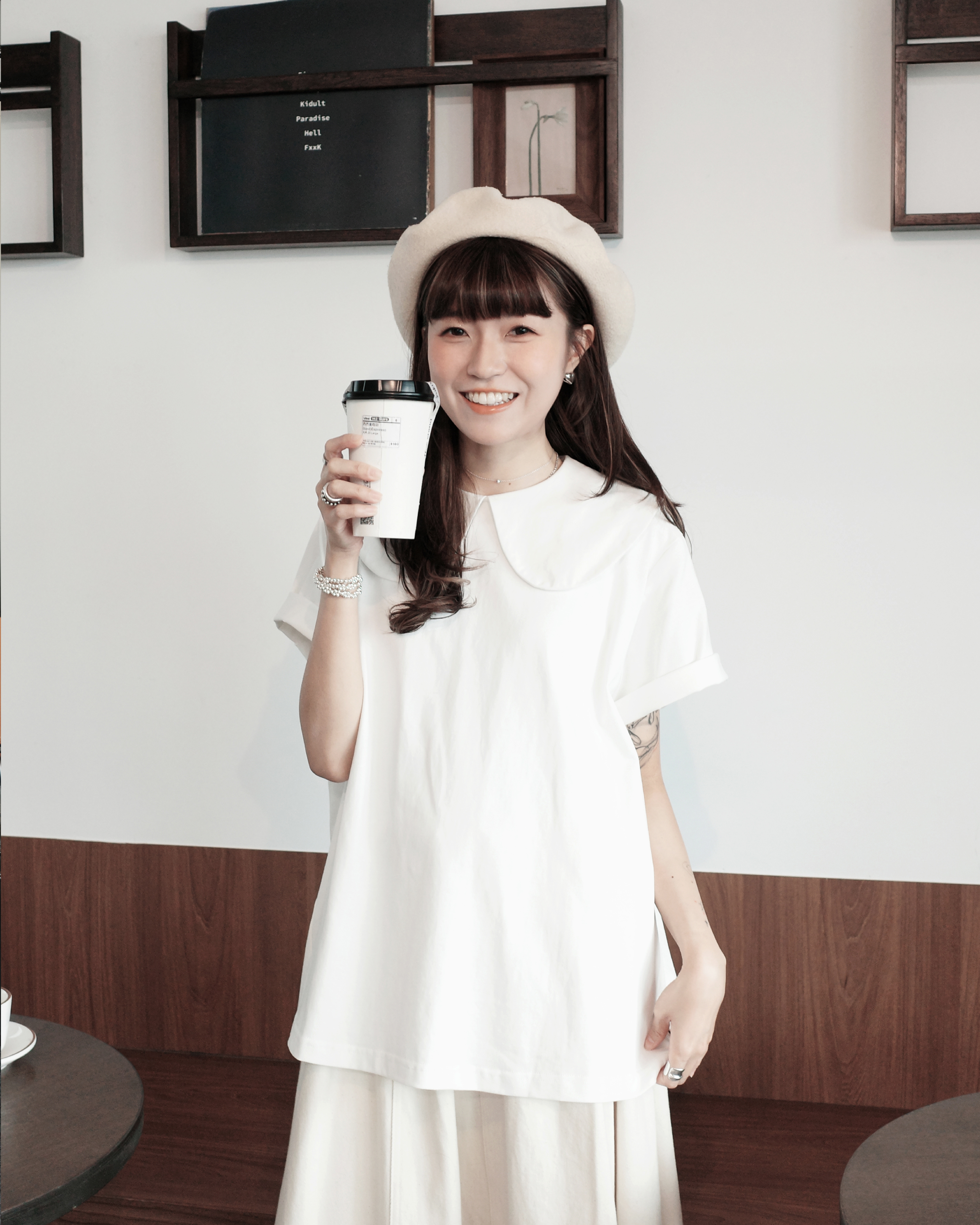 【 Kiki.co made 】Simple Collar Top - Ivory 預覽