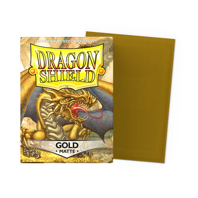 Dragon Shield 100 - Standard Deck Protector Sleeves - Matte Gold - AT-11006