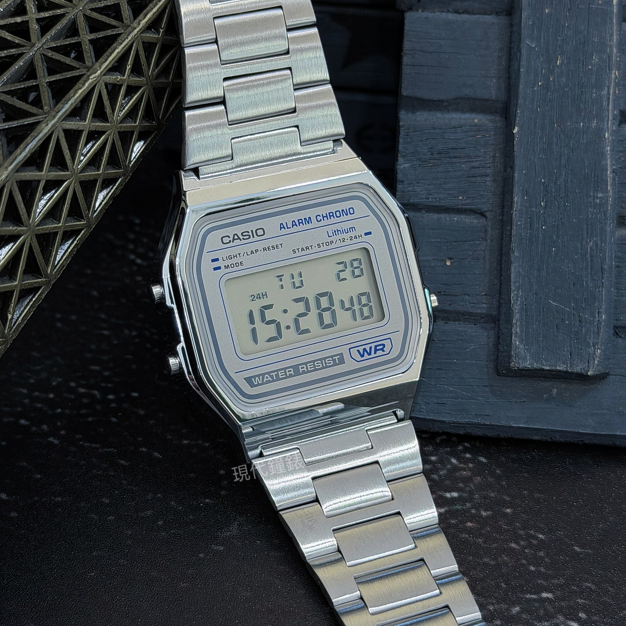 【CASIO 卡西歐】VINTAGE 復古小銀塊不鏽鋼電子錶 A158WEA-7D 33.2mm 現代鐘錶