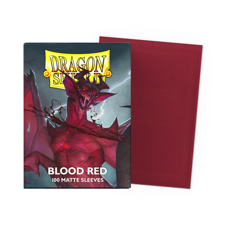 Dragon Shield 100 - Standard Deck Protector Sleeves - Matte Blood Red (Simurag) - AT-11050