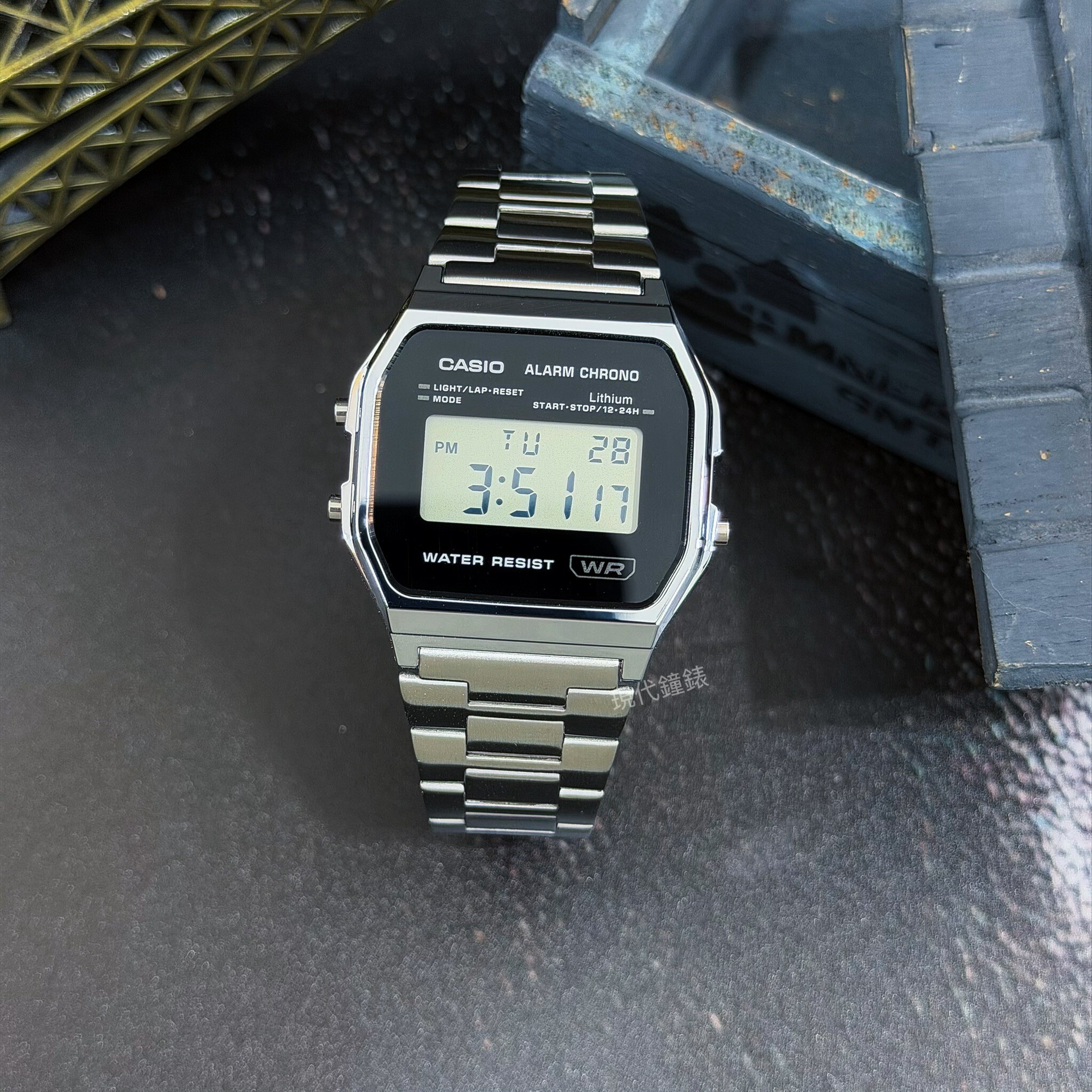 【CASIO 卡西歐】VINTAGE 復古小方塊經典電子錶 A158WEA-1D 33.2mm 現代鐘錶
