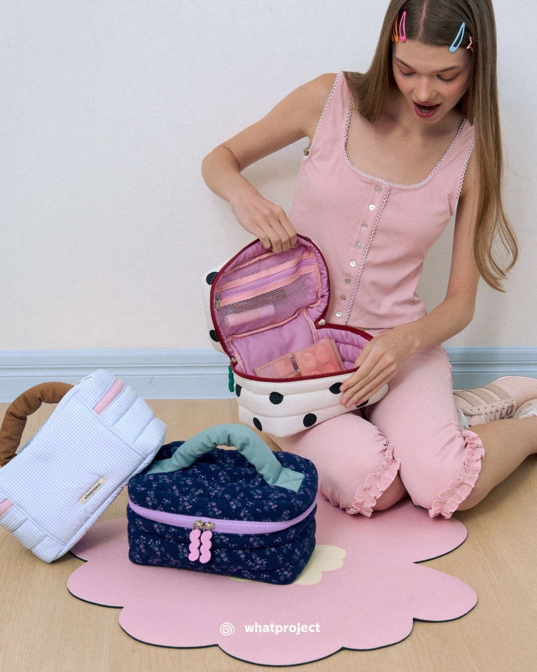 Whatproject Mille Feuille Makeup Bag 澎澎泡芙化妝包