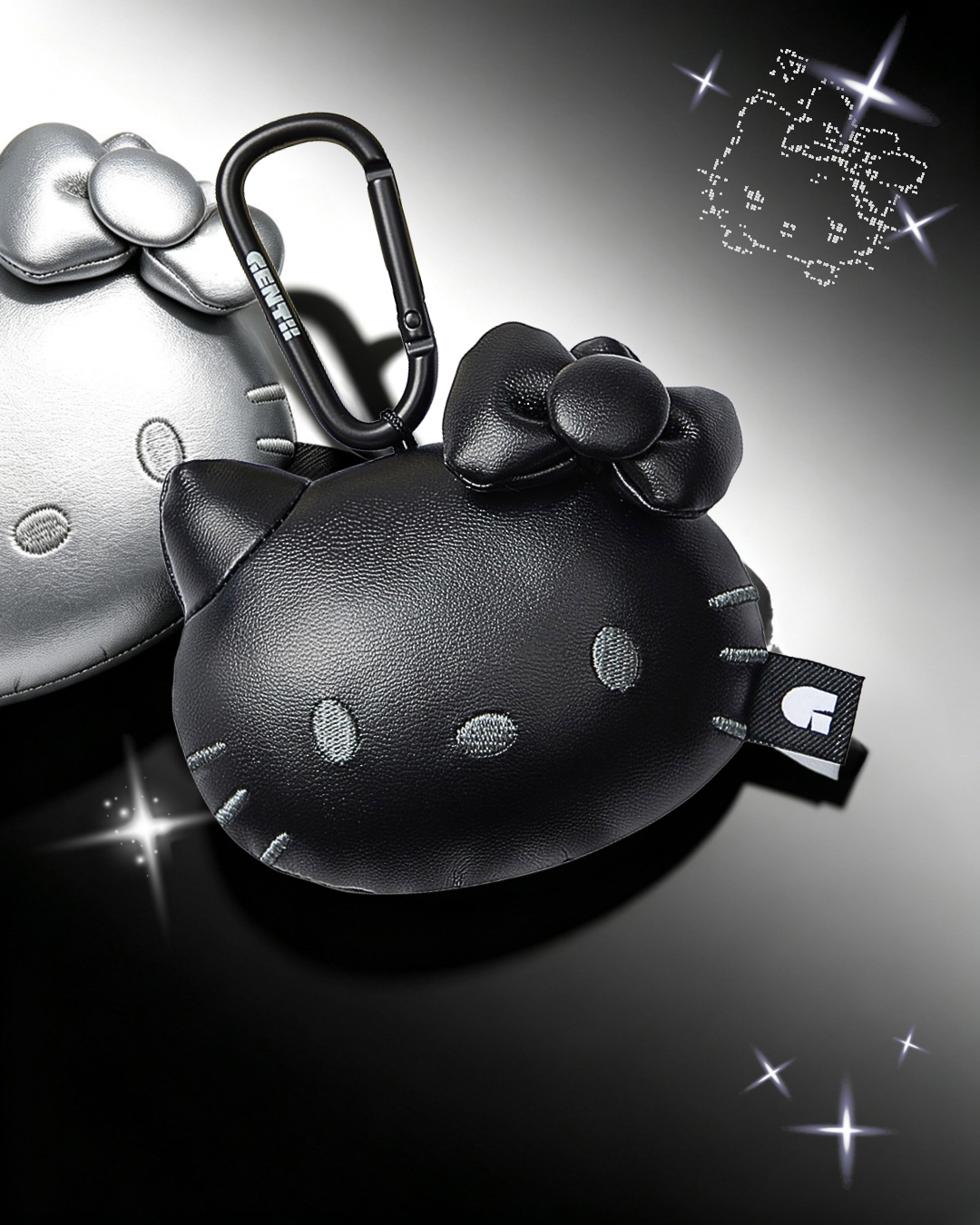 Hello Kitty Carabiner SoftKeyring_Chrome 02 兩色 玩偶 大頭 吊飾