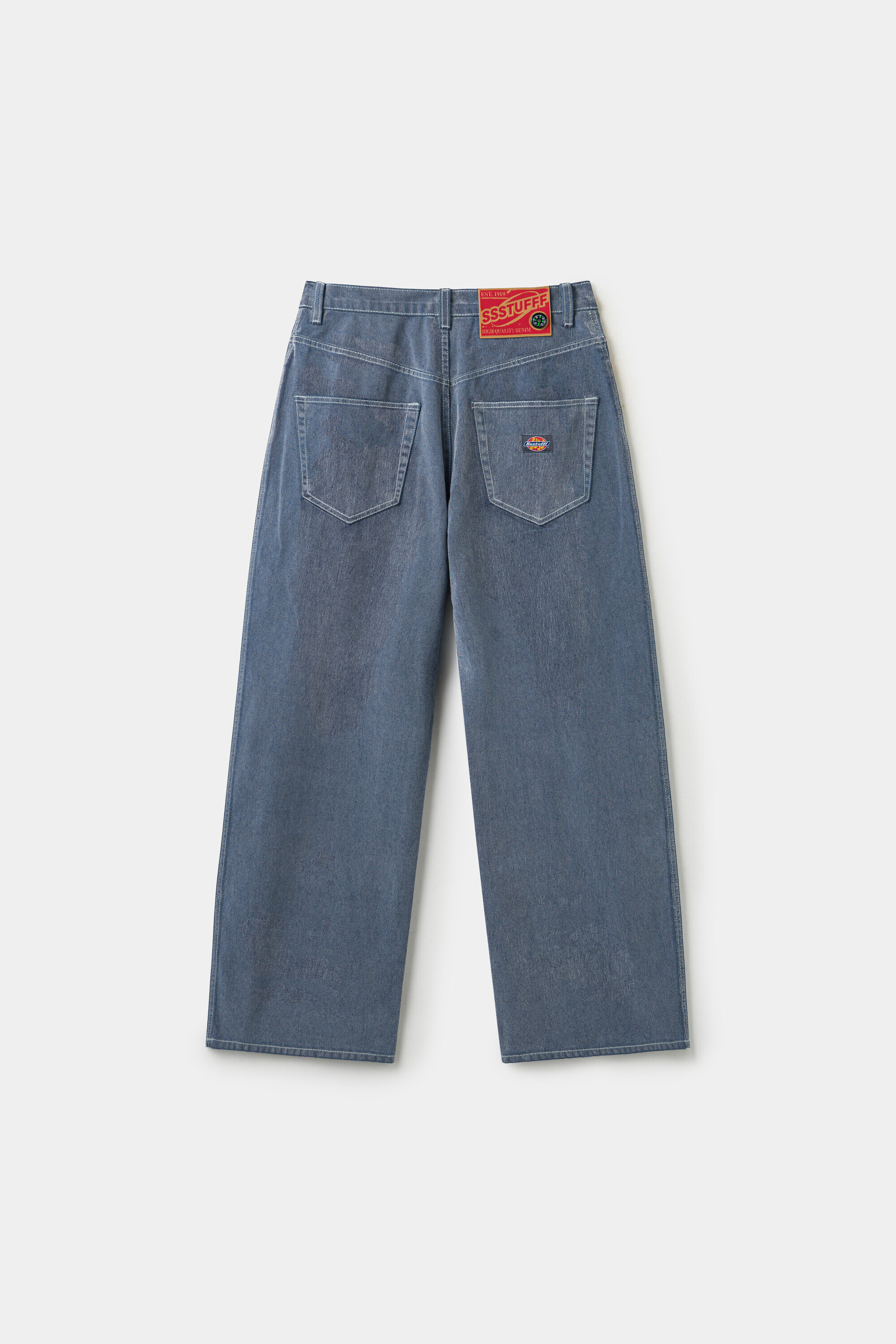 【Focus Store】現貨秒發 SSSTUFFF Flock Denim Pant ''Blue'' 絨毛丹寧 牛仔褲