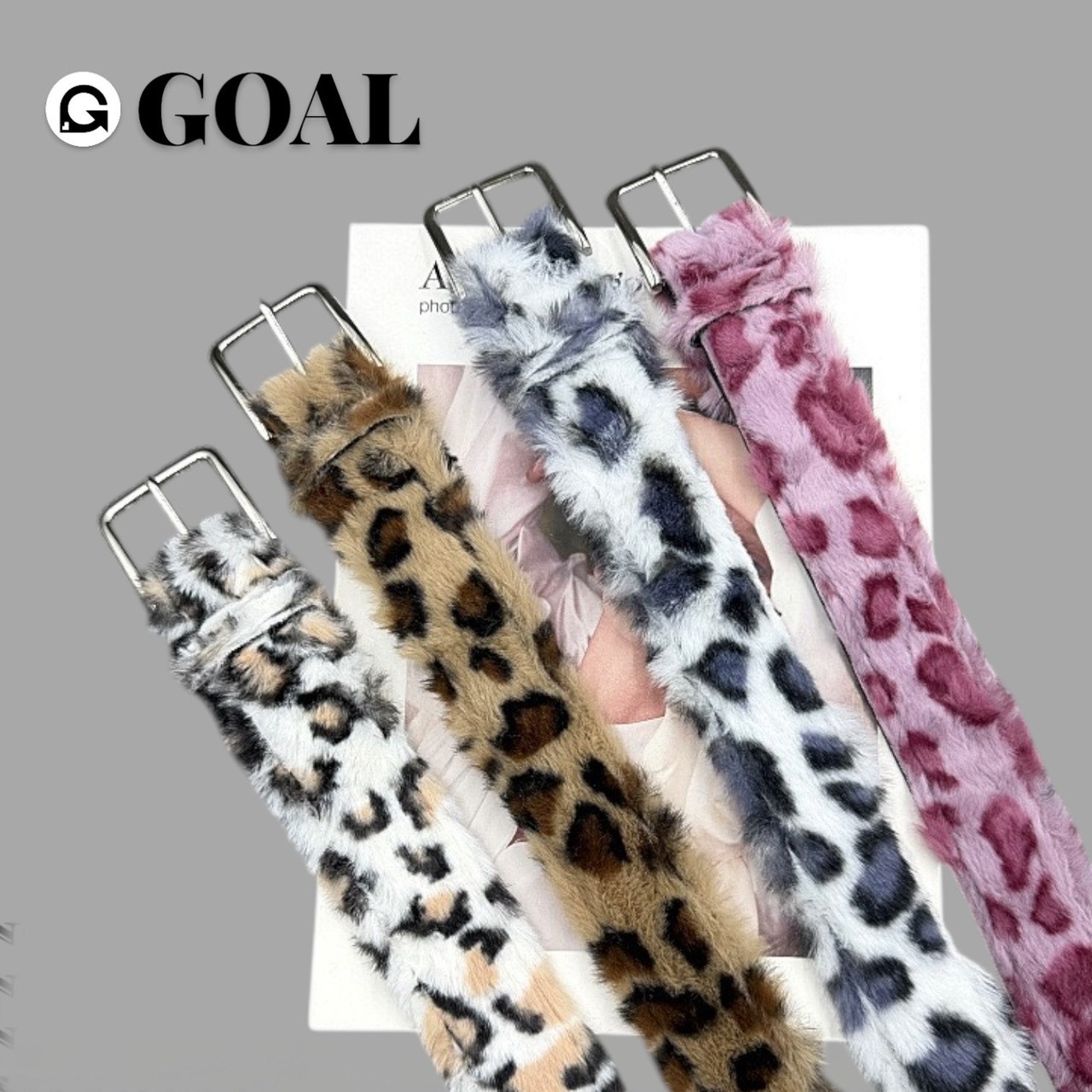 (GOAL) 美式豹紋毛絨皮帶