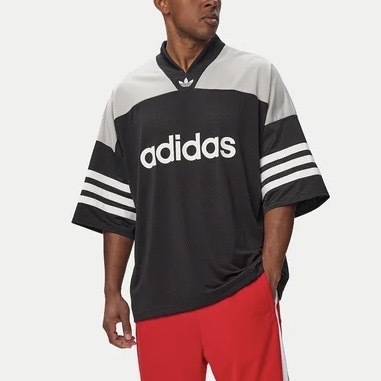 ADIDAS ORIGINALS 黑白 網眼拼接 LOGO短袖 上衣 運動 KS7546