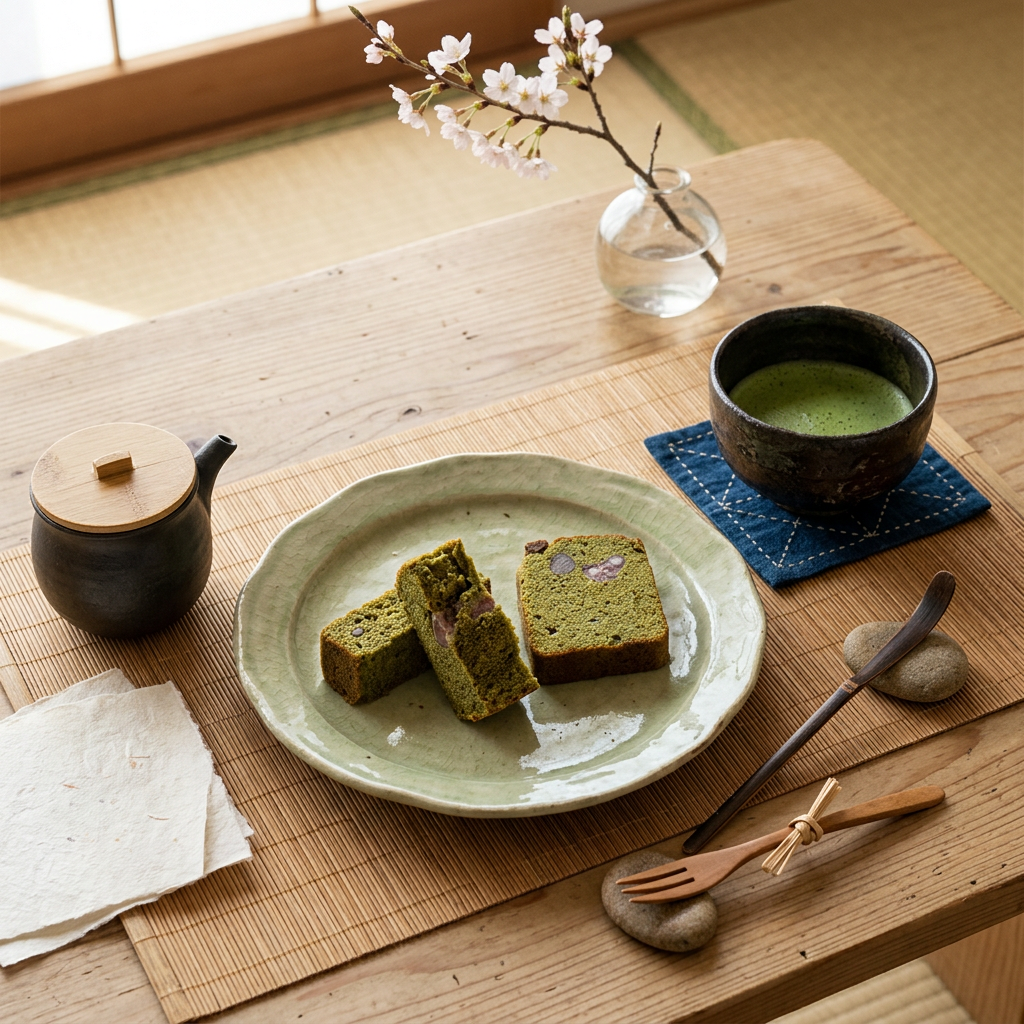 抹茶紅豆栗子磅蛋糕